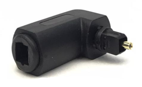 Optical Audio (Toslink) Plug to Jack Right Angle Adaptor